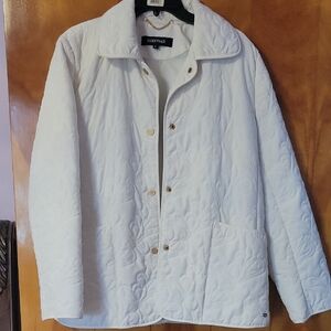 Ellen Tracy White Quilted Jacket